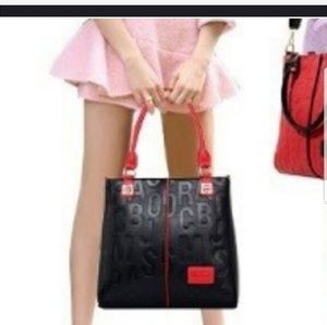 New fashion embossed black pu leather handbag